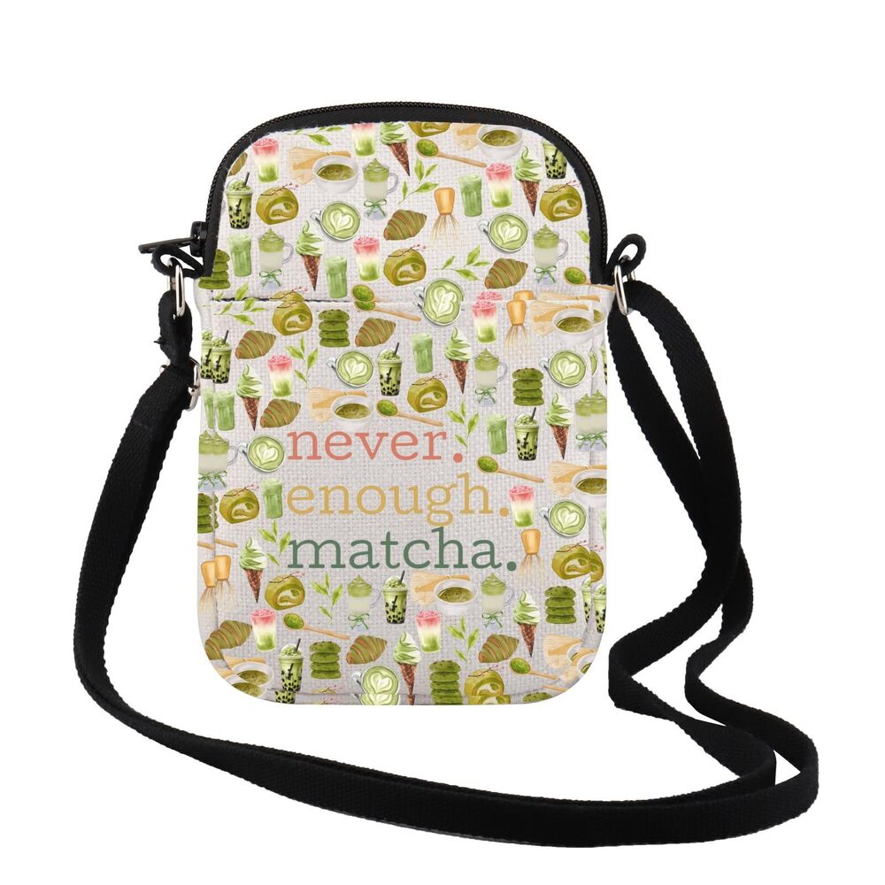 7926 Matcha Lover Gift Never Enough Matcha Crossbody Bag Tea Addict Foodie
